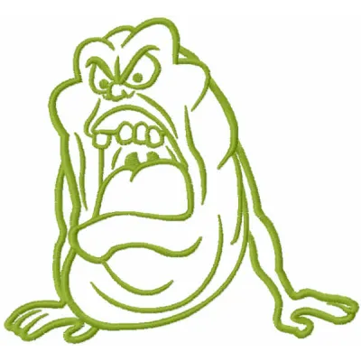 Green Ghostbuster one-colored embroidery design preview
