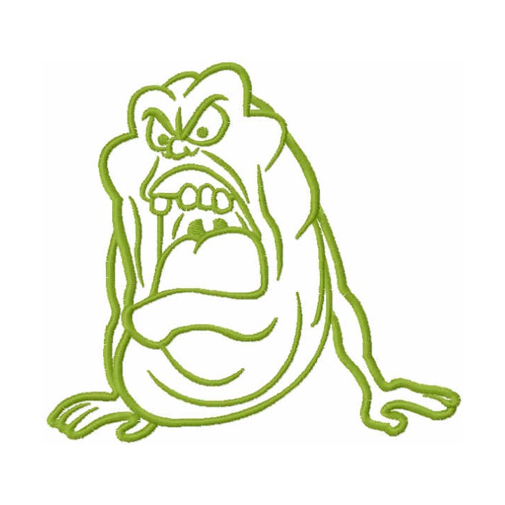 Green Ghostbuster one colored embroidery design - Embroidery Design