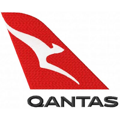 Qantas Aviation Logo Embroidery Pattern - Airline Brand