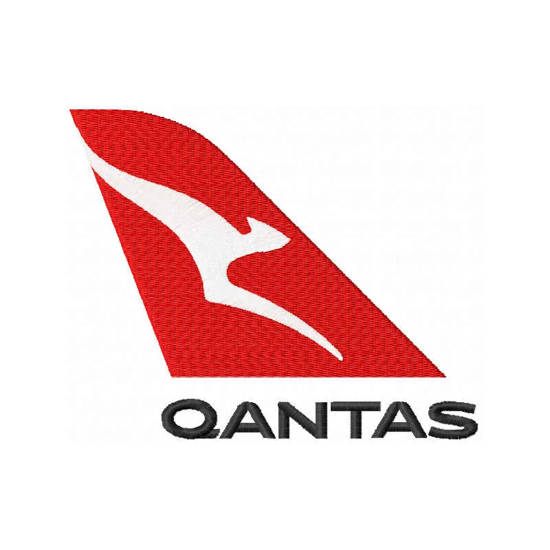 Qantas Aviation Logo Embroidery Pattern - Airline Brand