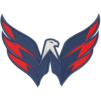 Washington Capitals logo featuring an eagle embroidery design, showcasing team colors and detailed stitching.