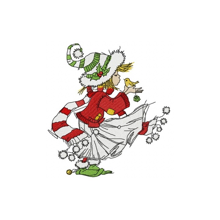 It's windy before Christmas embroidery design - Embroidery Design