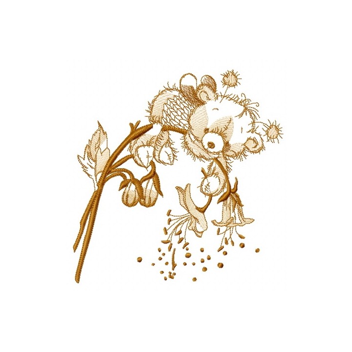 Teddy bear bee sketch embroidery design - Embroidery Design