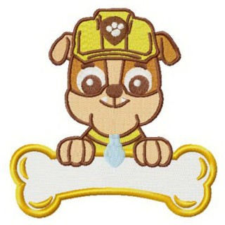 Rubble with bone embroidery design - Embroidery Design