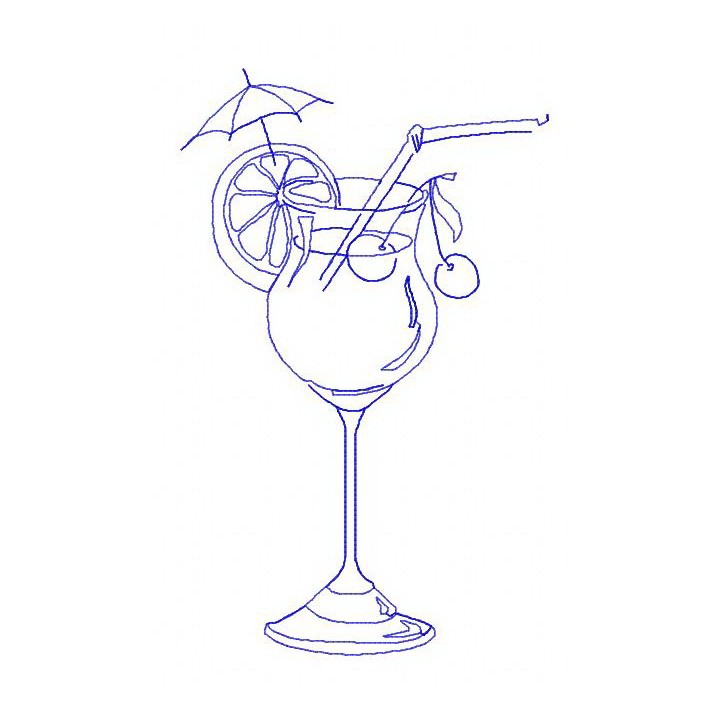 Cocktail 6 embroidery design - Embroidery Design