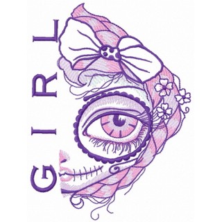Sad girl embroidery design - Embroidery Design