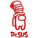 Dr Sus Red Space Character Embroidery Design