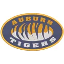 Auburn University alternative oval logo embroidery design featuring the iconic orange and blue colors.