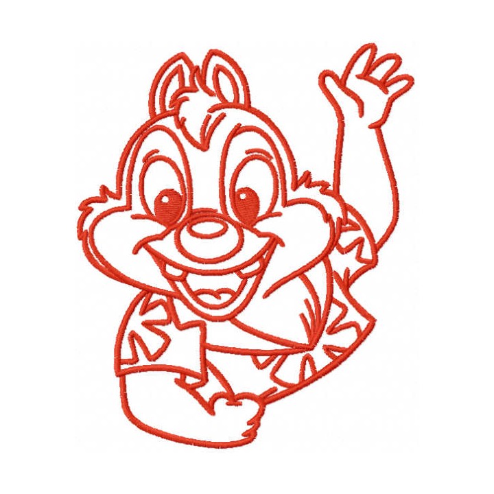 Dale Hawaii one colored embroidery design - Embroidery Design