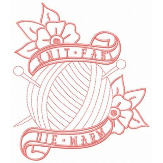 Ball of yarn embroidery design - Embroidery Design