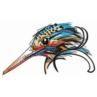 Curious woodpecker embroidery design - Embroidery Design