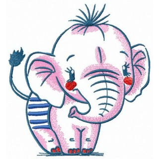 Elephant at the beach embroidery design - Embroidery Design
