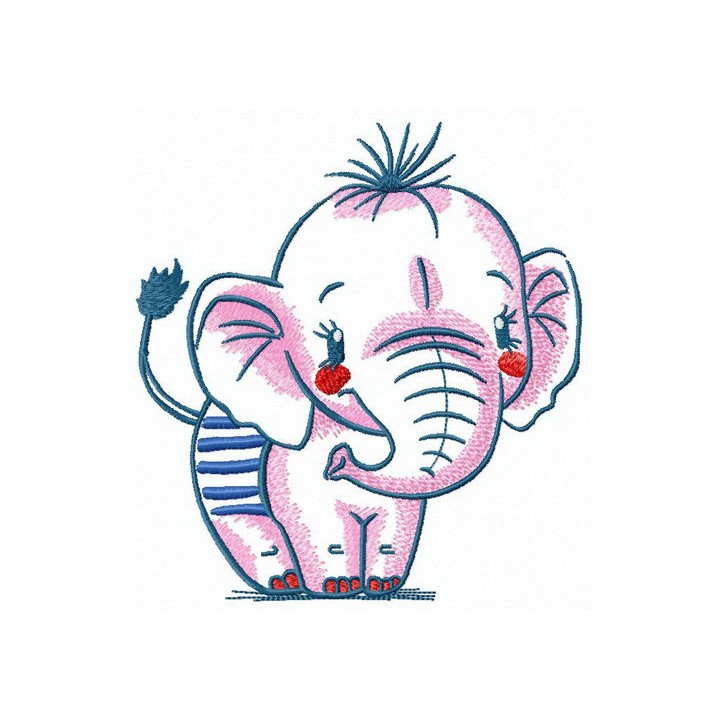 Elephant at the beach embroidery design - Embroidery Design