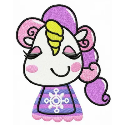 Unicorn fashion star embroidery design featuring a stylized unicorn with decorative star elements