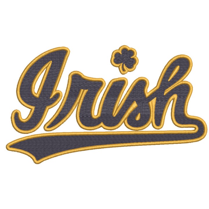 Notre Dame Fighting Irish wordmark logo embroidery design - Embroidery Design