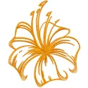 Hibiscus flower one color embroidery design featuring intricate stitching and floral details on a neutral background.