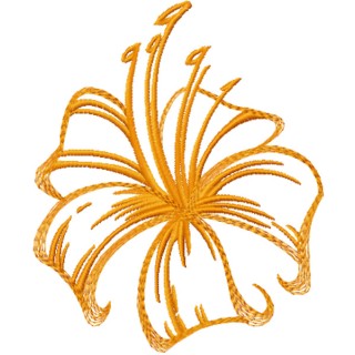 Hibiscus flower one color embroidery design - Embroidery Design