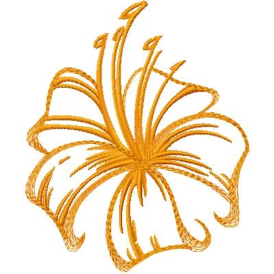 Hibiscus flower one color embroidery design featuring intricate stitching and floral details on a neutral background.