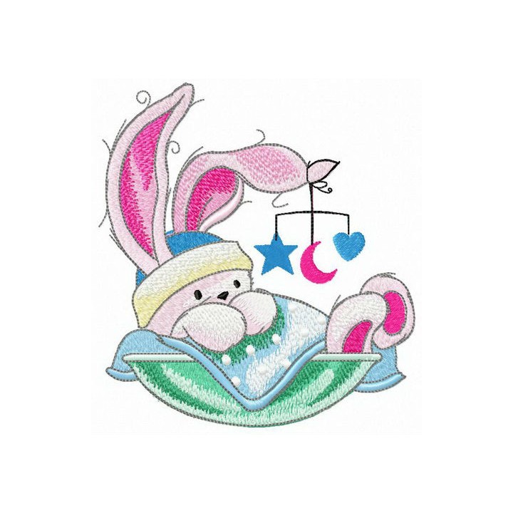 Newborn bunny embroidery design - Embroidery Design