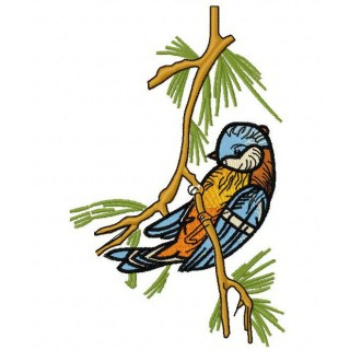 Eurasian blue tit 3 embroidery design - Embroidery Design