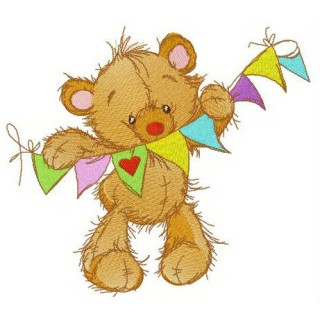 Bright garland for teddy's room embroidery design - Embroidery Design