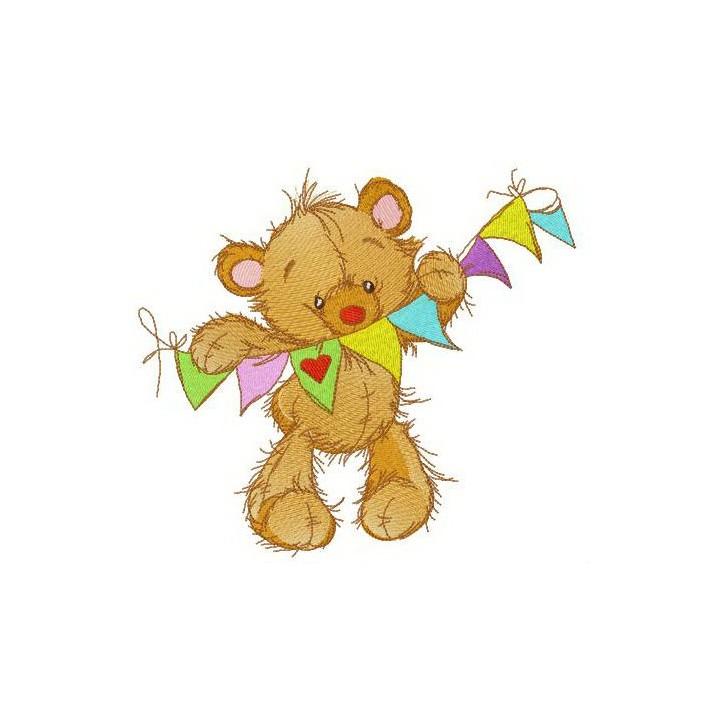 Bright garland for teddy's room embroidery design - Embroidery Design