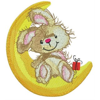 Resting on the moon embroidery design - Embroidery Design