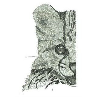 Cheetah half muzzle embroidery design - Embroidery Design