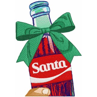 Santa bottle embroidery design - Embroidery Design