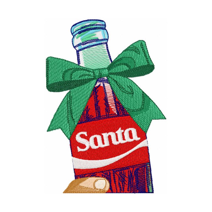 Santa bottle embroidery design - Embroidery Design