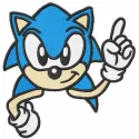 I am Sonic embroidery design preview showing blue hedgehog stitching pattern