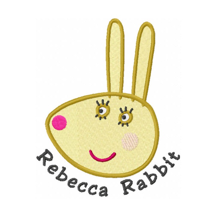 Rebecca Rabbit head embroidery design - Embroidery Design
