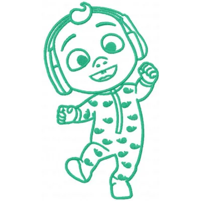 Johnny Cocomelon Single Color Stitching Pattern