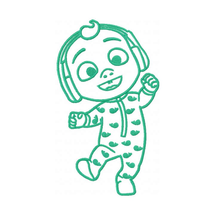 Baby Johny Cocomelon one colored embroidery design - Embroidery Design
