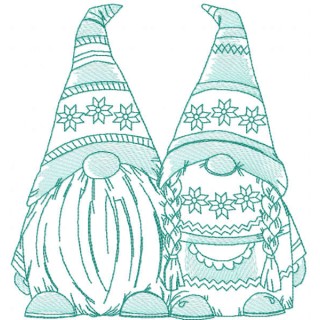 Tattered two dwarves embroidery design - Embroidery Design
