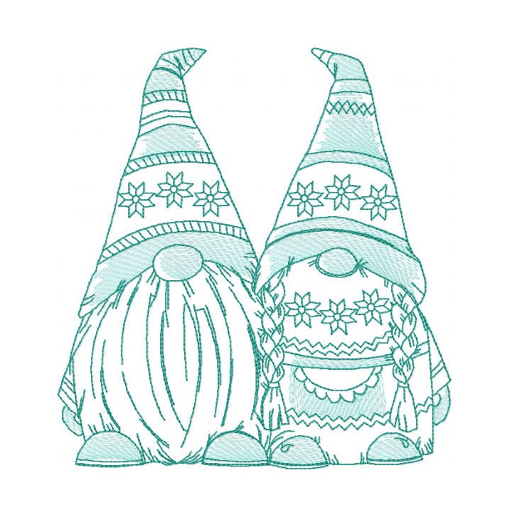 Tattered two dwarves embroidery design - Embroidery Design