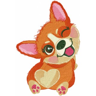 Poke corgi embroidery design - Embroidery Design