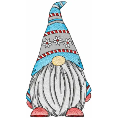 Dwarf knitted hat embroidery design preview showing detailed stitching pattern