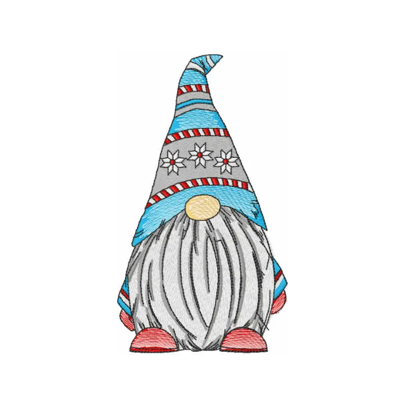 Dwarf knitted hat embroidery design preview showing detailed stitching pattern