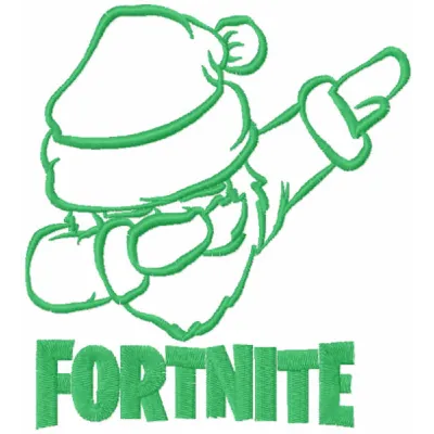 Fortnite Santa embroidery design preview showing festive holiday character stitching pattern