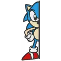Brave Sonic embroidery design preview showing detailed stitching pattern of the iconic blue hedgehog character