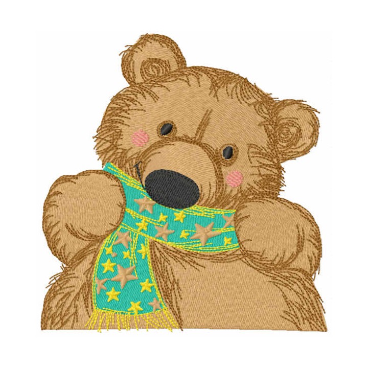 New scarf for bear embroidery design - Embroidery Design