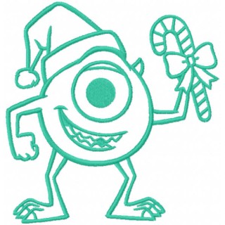 Christmas Mike one colored embroidery design - Embroidery Design