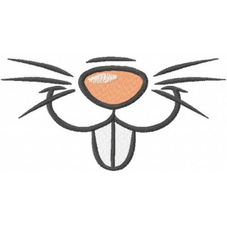 Cute bunny nose embroidery design - Embroidery Design