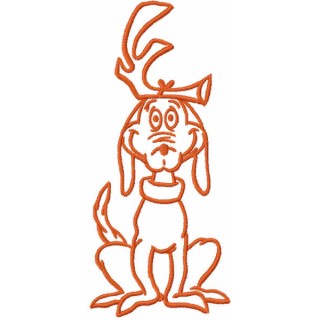 Max dog one colored embroidery design - Embroidery Design