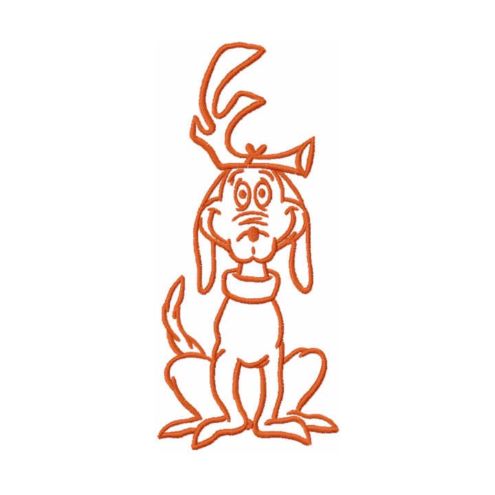 Max dog one colored embroidery design - Embroidery Design