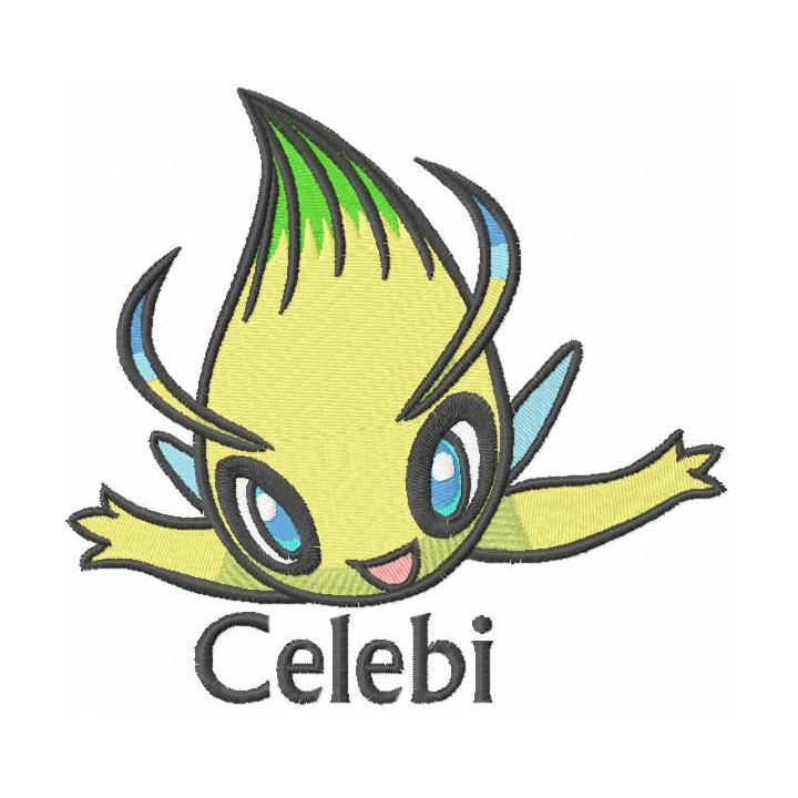 Celebi pokemon embroidery design - Embroidery Design