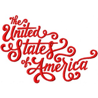 The United States of America script embroidery design - Embroidery Design