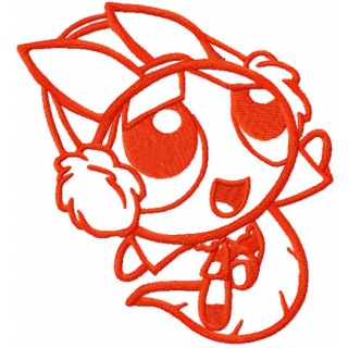 Blossom one colored embroidery design - Embroidery Design