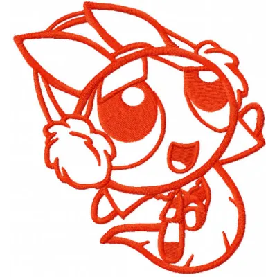 Blossom one colored embroidery design - Embroidery Design